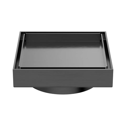 NERO 100mm Square Tile Insert Floor Waste 80mm Outlet - Various Colour