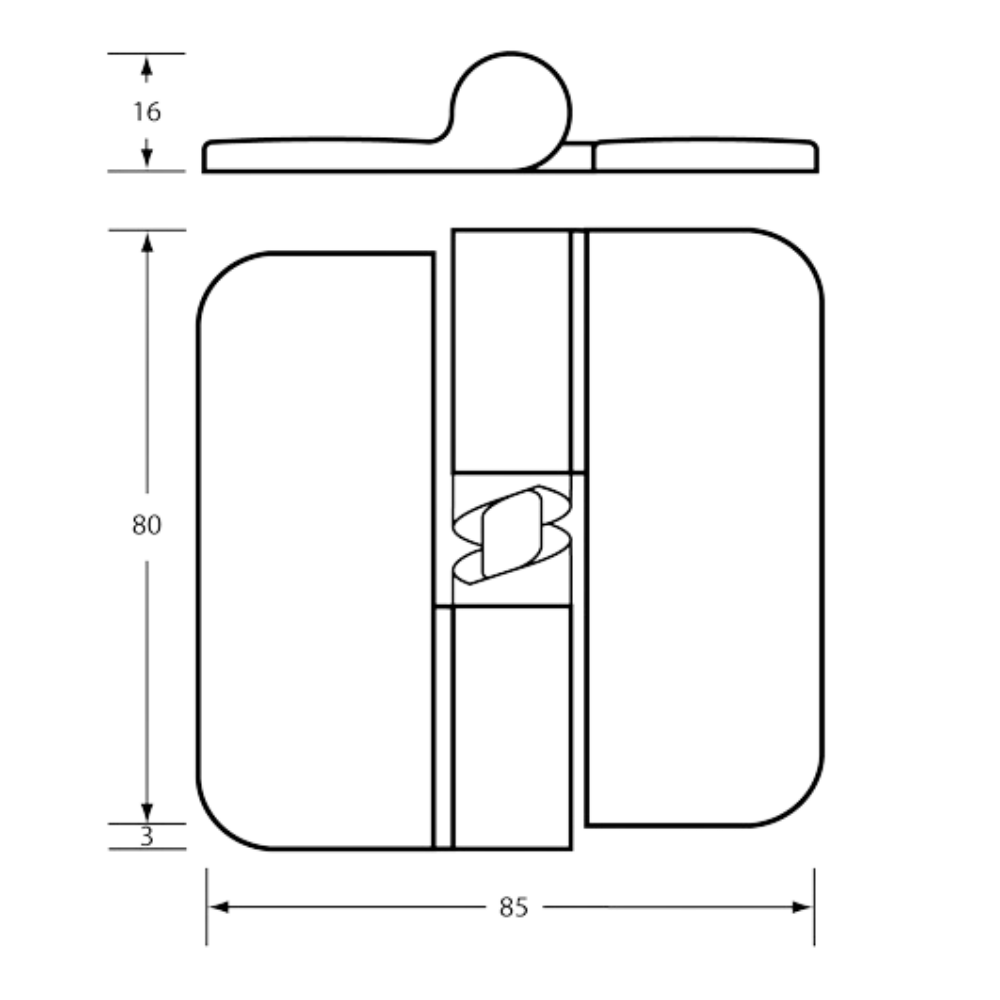 106C Gravity Hinge in Antimicrobial - 106C_LHHC_ANMB (Left Hand; Hold Closed)