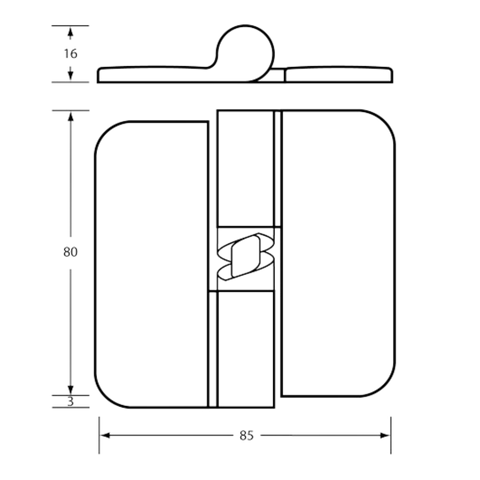 106C Gravity Hinge in Antimicrobial - 106C_LHHC_ANMB (Left Hand; Hold Closed)