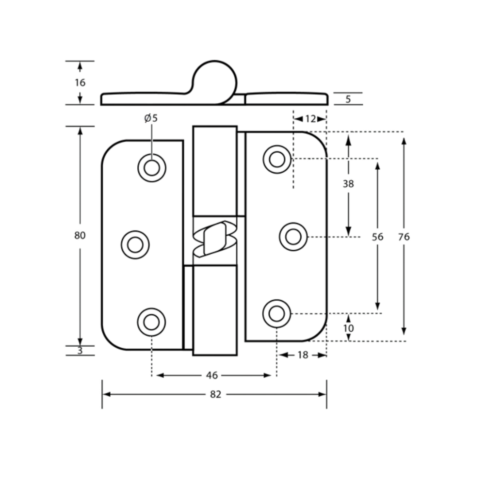 106C Gravity Hinge in Designer Black - 106C_LHHC_DESIGNER (Left Hand; Hold Closed)