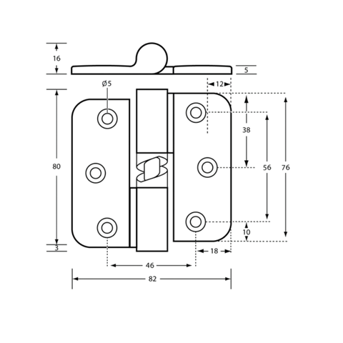 106C Gravity Hinge in Designer Black - 106C_RHHC_DESIGNER (Right Hand; Hold Closed)