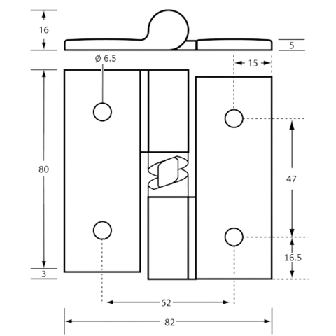 106B Gravity Hinge Bolt Through in Satin Chrome Plate - 106B_RHHC_SCP (Right Hand; Hold Closed)