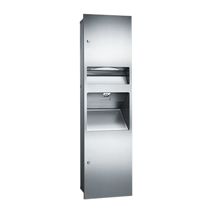 TURBO 3in1 Paper Towel Dispenser, High-Speed Hand Dryer & Waste Bin – Simplicity Collection (10-64672-2)