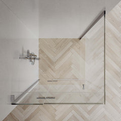 SS0817 - 10mm Semi Frameless Shower Screen (2000mm high) with Top Glass Plate - Various Colours & Sizes