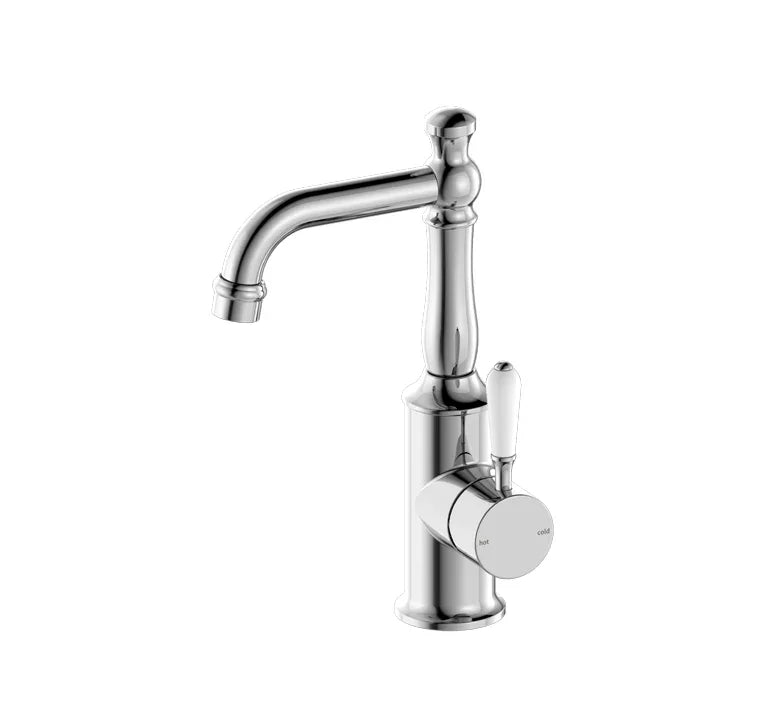 Nero Tapware BM33 York Basin Mixer with Metal/Porcelain Lever - Various Colours