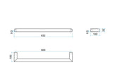 Thermogroup 12V Single Bar Brushed Gold Heated Towel Rail Round DSR6BG 632mm