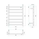 Thermogroup 240Volt Straight Satin White Heated Towel Rail Round BS44MW 600mm