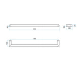 Thermogroup 12V Single Bar Brushed Stainless Steel Heated Towel Rail Round DSR8BR 832mm