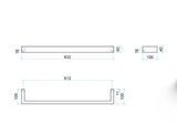 Thermogroup 12V Single Bar Brushed Stainless Steel Heated Towel Rail Square DSS6BR 632mm