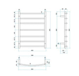 Thermogroup 240Volt Curved Chrome Heated Towel Rail Round CR44M 600mm