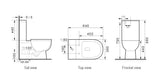 Raised Height Back To Wall Rimless Flush Toilet Suite with Soft Close Seat - White (4 Star)