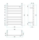 Thermogroup 240Volt Straight Chrome Heated Towel Rail Round SR23M 530mm