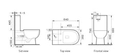 Raised Height Back To Wall Rimless Flush Toilet Suite with Soft Close Seat - White (4 Star)
