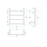 Thermogroup 240Volt Straight Chrome Heated Towel Rail Round SR25M 550mm
