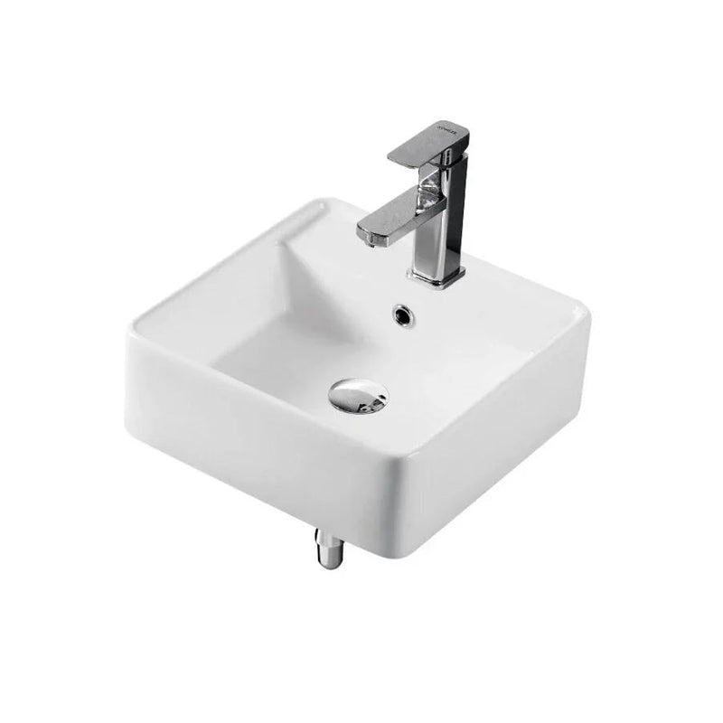 Elmdale Gloss White Above Counter Ceramic Basin 410x410mm