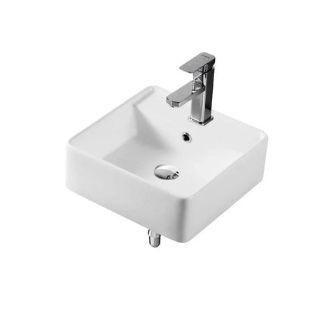 Elmdale Gloss White Above Counter Ceramic Basin 410x410mm