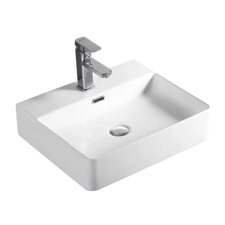 Vivid Gloss White Above Counter Ceramic Basin 500x420mm / 600x420mm