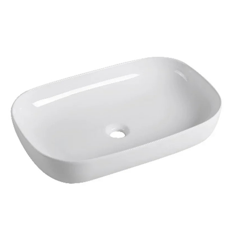 Boreal Gloss White Above Counter Ceramic Basin 600x390mm