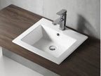 Essence Rectangular Inset Gloss White Ceramic Basin 410x410mm