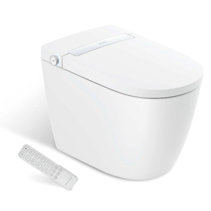 Vue inbuilt Cistern Rimless Flush Toilet Suite with Smart Remote Bidet Seat - White (4 Star)
