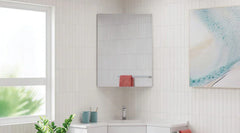 Corner Mirror Cabinet Pencil Edge 400x400mm - Various Colours