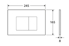 Square Button Flush Plate for R&T In-Wall Cistern Toilet - Chrome