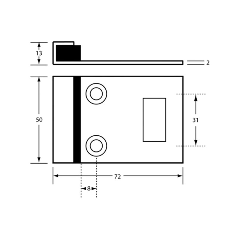 115 Combined Door Bumper & Staple in Satin Stainless Steel - 115_33COMBO_SS