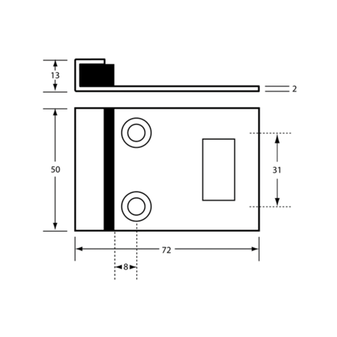 115 Combined Door Bumper & Staple in Satin Stainless Steel - 115_33COMBO_SS