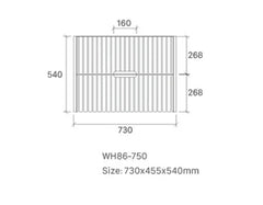 Woodgrain Fluted Wall Hung Vanity w/ Flat Stone Top - 750x460mm (Stock Clearance)
