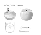Lumina Gloss White Above Counter Ceramic Basin - 403x403mm / 505x380mm