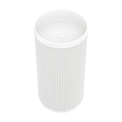 Corallo Fluted Matte White Solid Surface Freestanding Basin 450x450mm - Various Colours