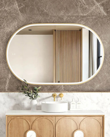 Oval LED Mirror Backlit 1200/1500/1800x750mm - Various Colors Frame