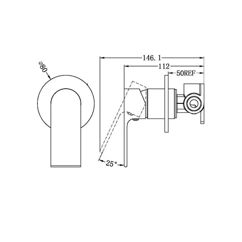 SM26 Nero Bianca Shower/Bath Mixer (Round Backplate) - Various Colours