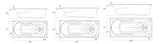 Insert Bath 1500/1675/1800mm Acrylic White (Tile Flange)