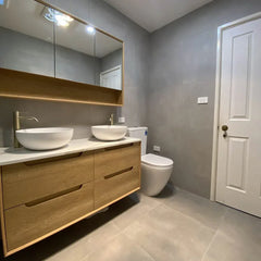 Mirror Cabinet with Open Shelf Pencil Edge - 600/750/900/1200/1500x800mm - Various Colours