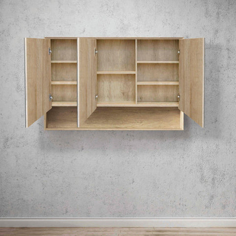 Mirror Cabinet with Open Shelf Pencil Edge - 600/750/900/1200/1500x800mm - Various Colours