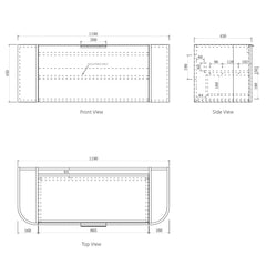 BV63WH Curved Fluted Matte White Wall Hung Vanity - 600 / 750 / 900 / 1200 / 1500 / 1800mm
