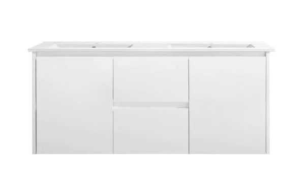 BV03WH Gloss White Fingerpull Wall Hung Vanity - 600 / 750 / 900 / 1200 / 1500 / 1800mm