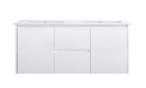 BV03WH Gloss White Fingerpull Wall Hung Vanity - 600 / 750 / 900 / 1200 / 1500 / 1800mm