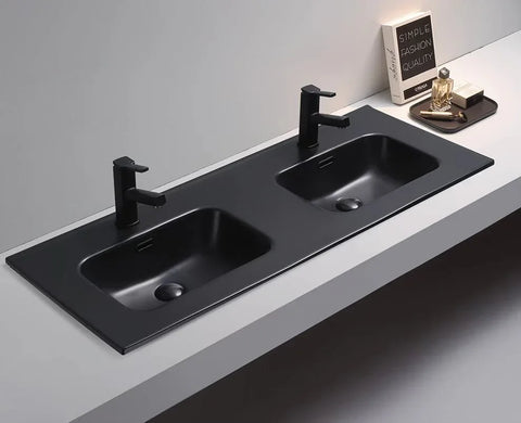 Premium - Matte Black Soft Curve Bowl 465mm Depth Vanity Top - Various Sizes