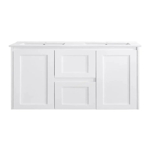 BV55WH (460mm Depth) Matte White Shaker Wall Hung Vanity - 600 / 750 / 900 / 1200 / 1500 / 1800mm