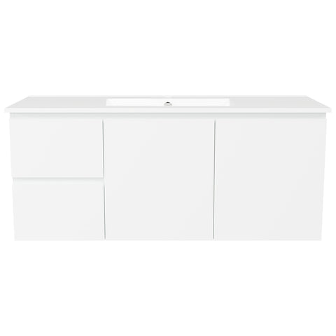 BV32WH Slimline (360mm depth) Gloss White Wall Hung Vanity - 600 / 750 / 900 / 1200mm