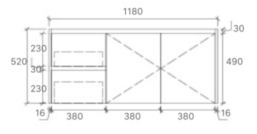 BV59WH (460mm Depth) Wooden Finish Wall Hung Vanity- 600 / 750 / 900 / 1200 / 1500mm