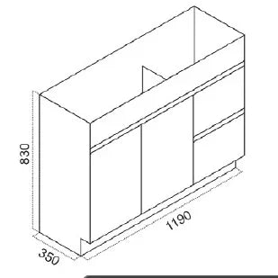 BV03 Gloss White Fingerpull Freestanding Vanity - 600 / 750 / 800 / 900 / 1000 / 1200 / 1500 / 1800mm
