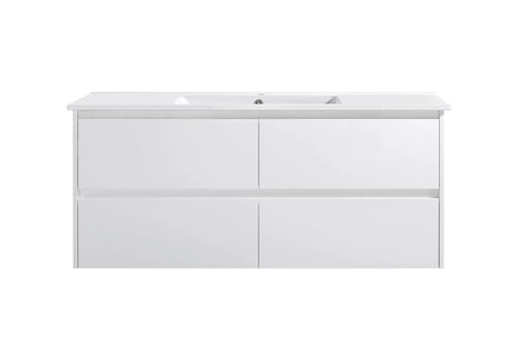 BV15WH Gloss White Fingerpull Wall Hung Vanity - 600 / 750 / 900 / 1200 / 1500S / 1500D / 1800mm