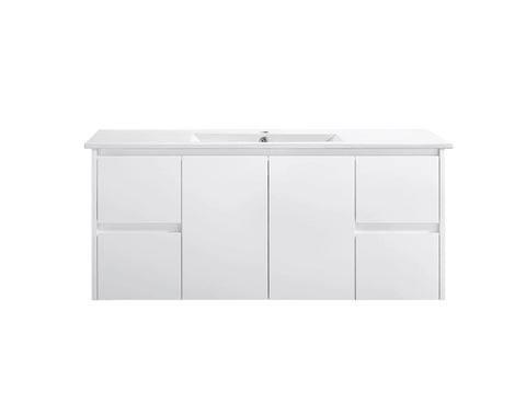 BV03WH Gloss White Fingerpull Wall Hung Vanity - 600 / 750 / 900 / 1200 / 1500 / 1800mm