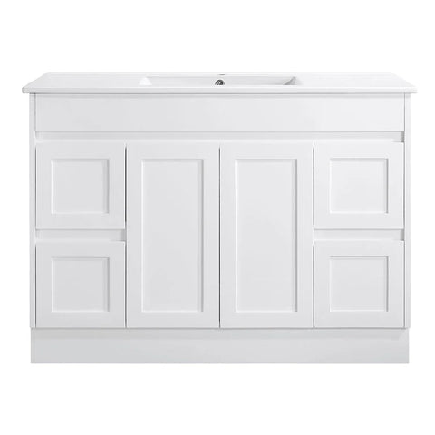 BV61 (460mm Depth) Gloss White Fingerpull Freestanding Vanity - 600 / 750 / 900 / 1200 / 1500 / 1800mm