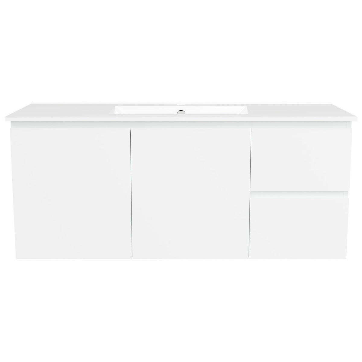 BV32WH Slimline (360mm depth) Gloss White Wall Hung Vanity - 600 / 750 / 900 / 1200mm