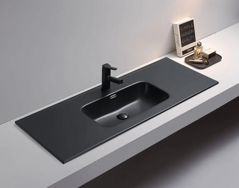 Premium - Matte Black Soft Curve Bowl 465mm Depth Vanity Top - Various Sizes