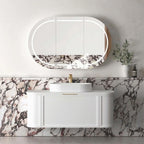 BV57WH Matte White Shaker Curved Wall Hung Vanity - 600 / 750 / 900 / 1200 / 1500 / 1800mm